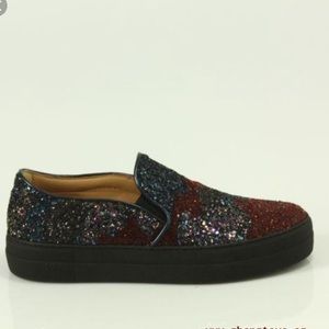 L’AUTRE CHOSE Glitter Navy/Red Slip Ons